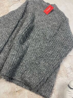 GUESS Gray Sequin Detail Turtleneck Sweater